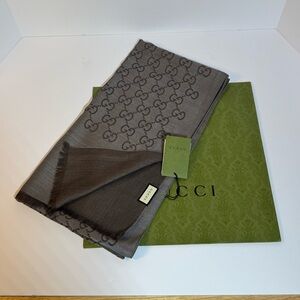 Gucci Chocolate Monogram Scarf